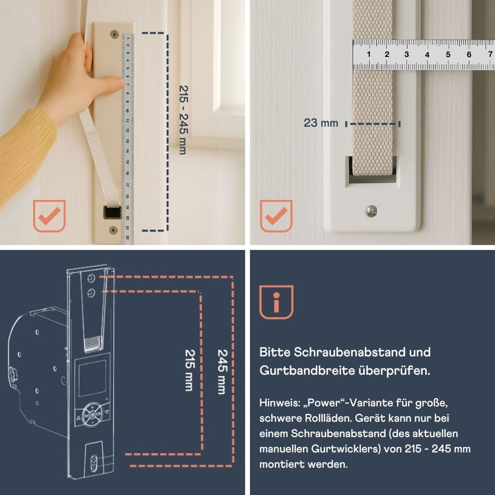HOMEPILOT - Gurtwickler RolloTron premium smart Power | Elektrischer Gurtwickler mit Display zur beq