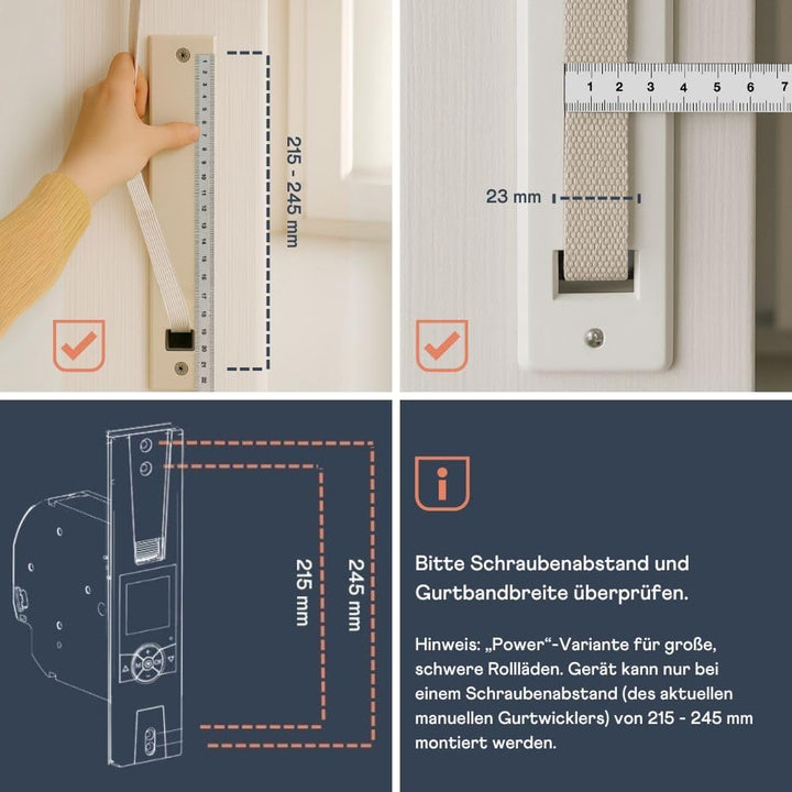 HOMEPILOT - Gurtwickler RolloTron premium smart Power | Elektrischer Gurtwickler mit Display zur beq