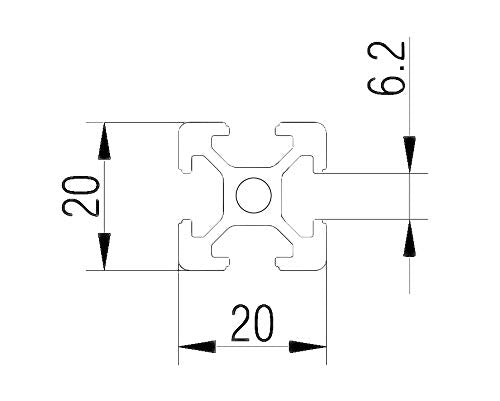 1 StückAlu-Profil 20x20mm 1100mm Konstruktionsprofil Nut 6 1100 mm 1 Stück, 1100 mm 1 Stück