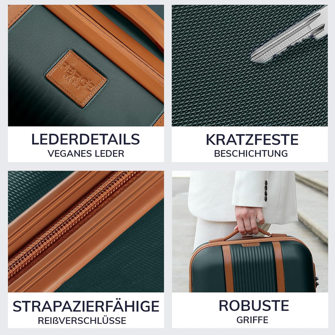 FERGÉ Kofferset Hartschale 3-teilig Milano Koffer Trolley-Set mit Handgepäck Hartschalenkoffer 4 Rol