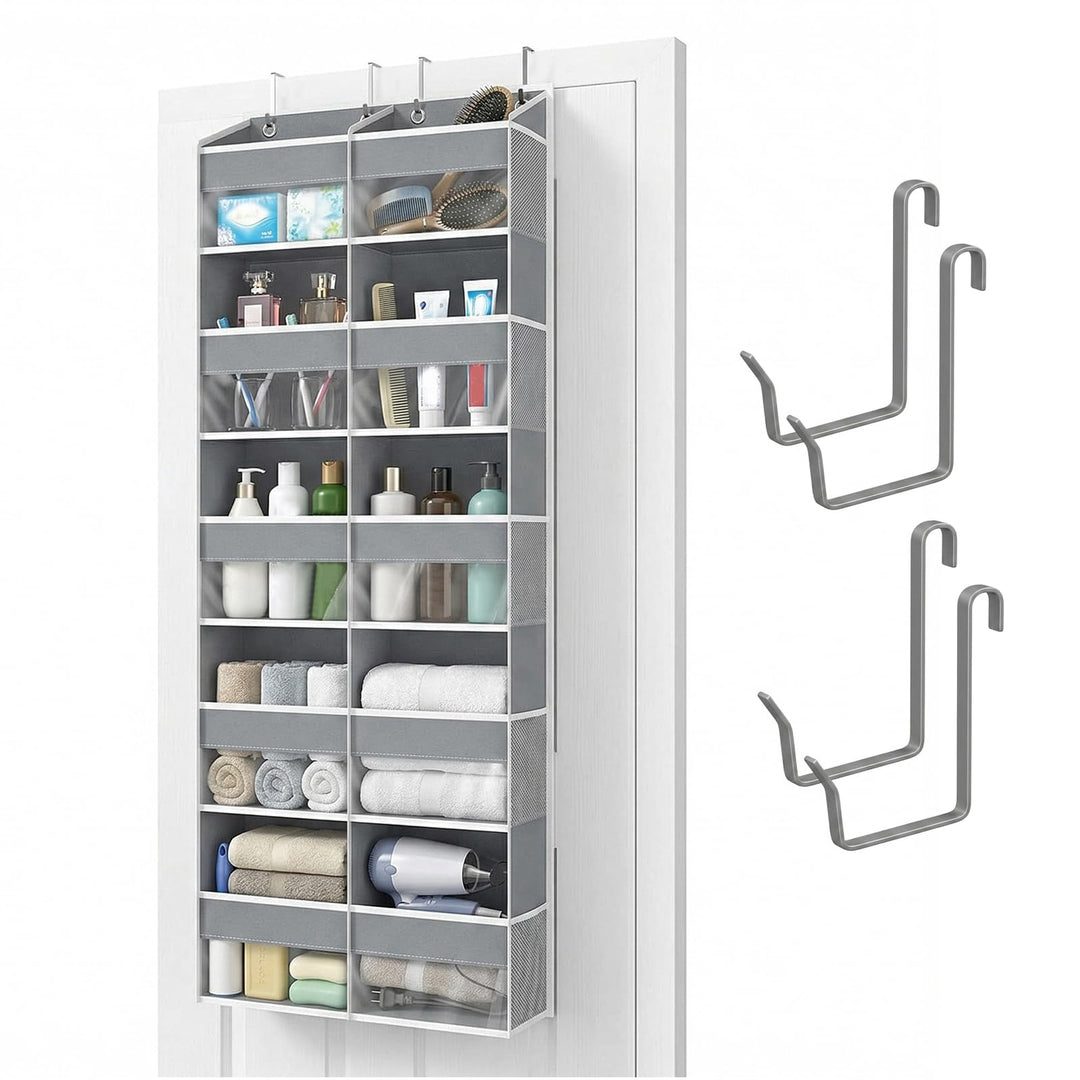 Hängeorganizer Tür mit 10 Fächern, Hängeregal über Tür Organizer mit 10 Seitentaschen & 4 Metallhake