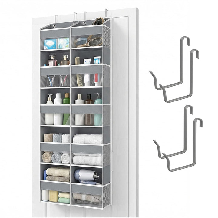 Hängeorganizer Tür mit 10 Fächern, Hängeregal über Tür Organizer mit 10 Seitentaschen & 4 Metallhake