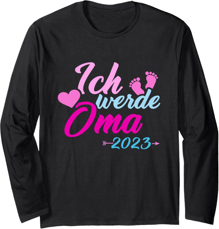 Ich werde Oma 2023 Schwangerschaft verkünden Langarmshirt