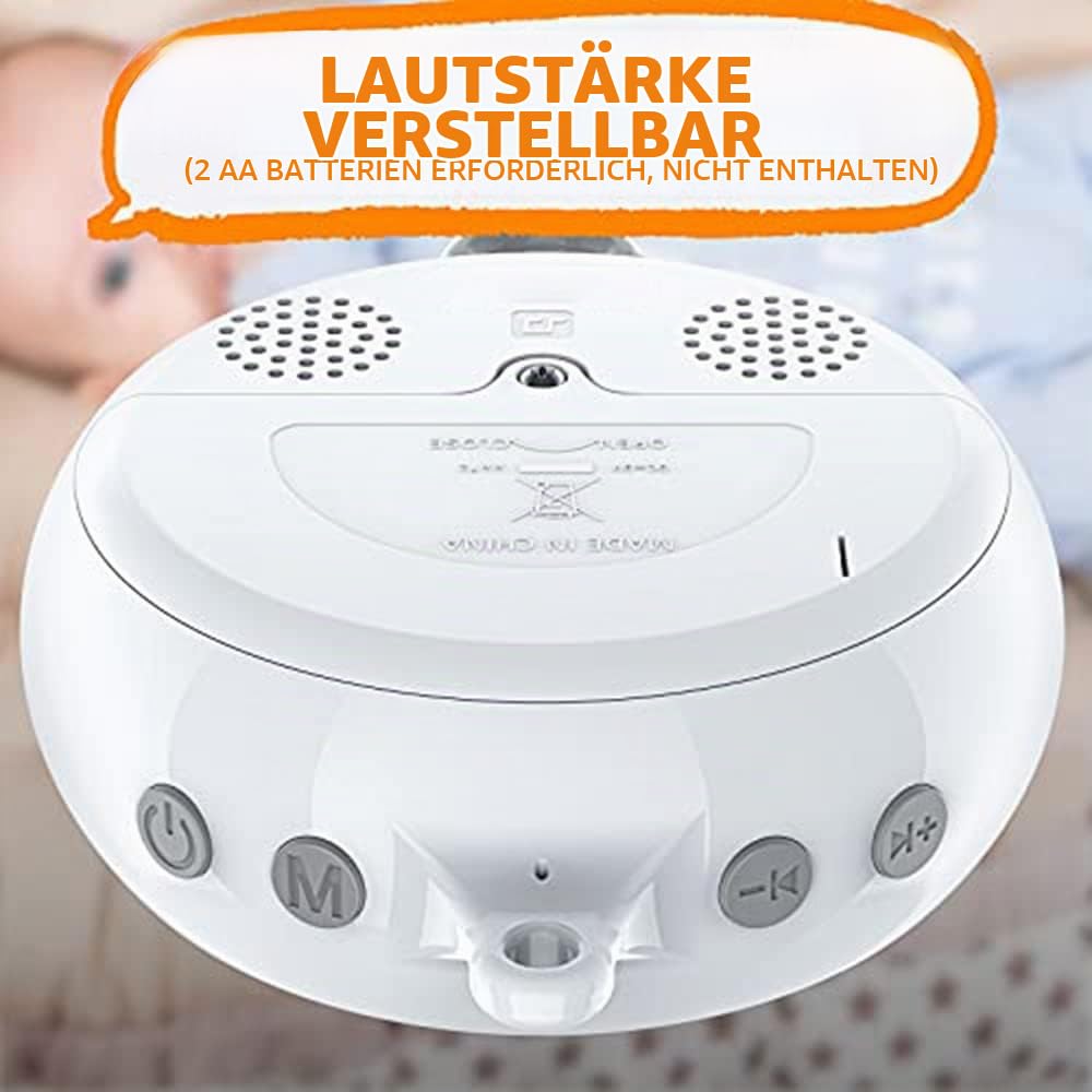 Kinderbett Mobile Motor Baby Spieluhr mit 3 LautstäRke Einstellbar 12 Schlaflieder Off 30 Minuten