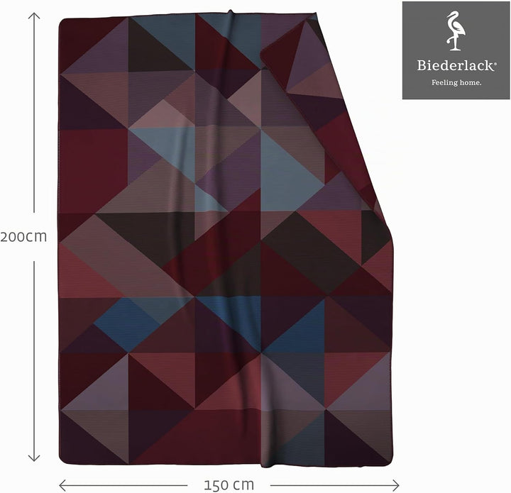 biederlack® weiche Kuscheldecke Purple Geometric, Sofadecke in 150x200 cm