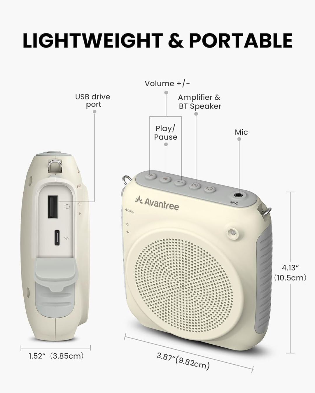 Avantree VoxAmp Lite – Kabelloser Sprachverstärker für Lehrer und Klassenzimmer, Sprechen während de