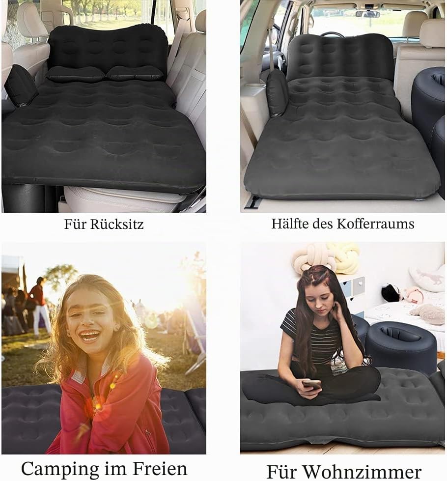 SAYGOGO Aufblasbare Auto Luftmatratze/Reisebett, verdicktes Campingbett, Isomatte mit Auto-Luftpumpe