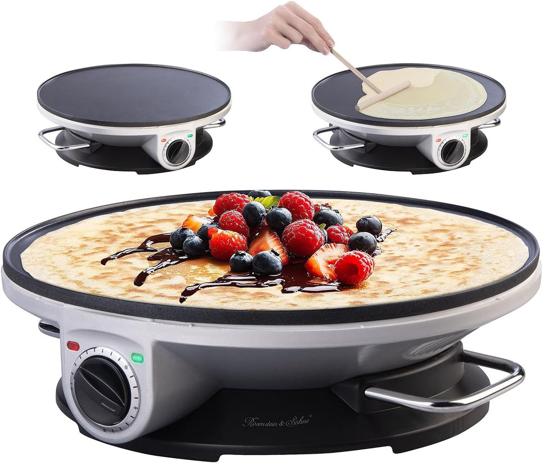 Rosenstein & Söhne Crepespfanne: XXL-Crêpes-Maker mit Antihaftbeschichtung, 1.200 Watt, Ø 32 cm (Cre