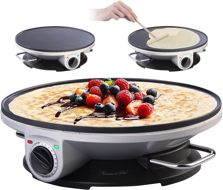 Rosenstein & Söhne Crepespfanne: XXL-Crêpes-Maker mit Antihaftbeschichtung, 1.200 Watt, Ø 32 cm (Cre