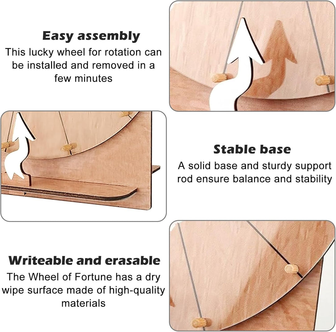 Grosses Glücksrad Set, 30cm Glücksrad Zum Drehen Mit Ständer Und Markierstift, Glücksrads Zum Selbst