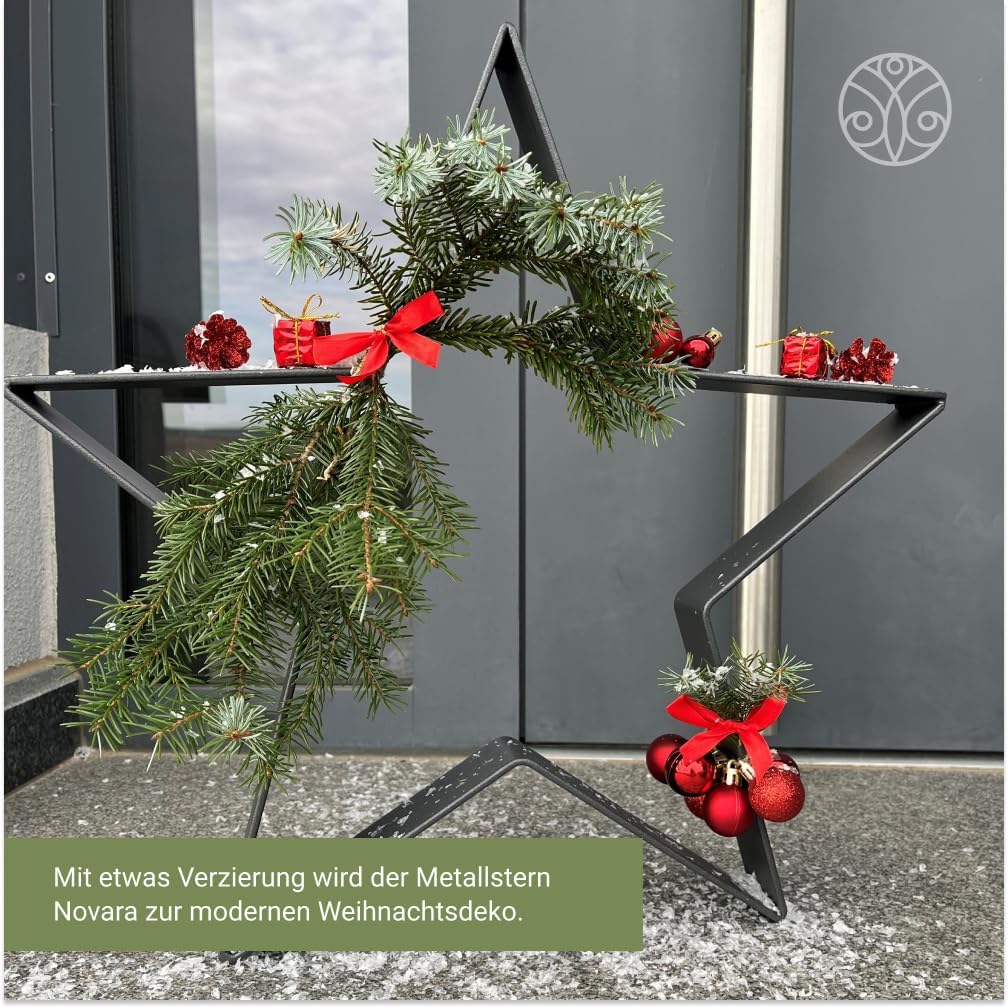 ELEO Metallstern I Winter- & Weihnachtsdeko | Geschenkidee | Handgefertigt aus Schmiedeeisen (feuerv