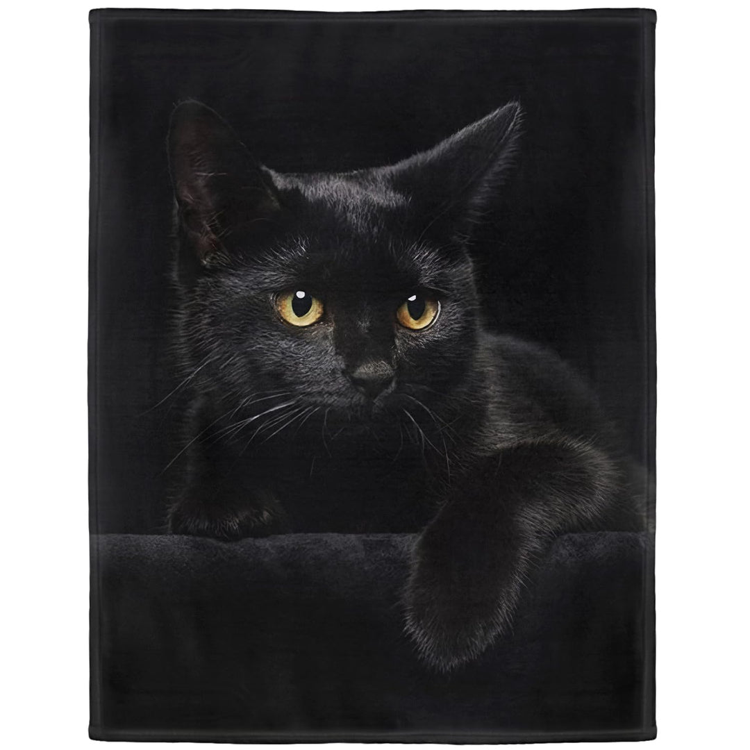 YISUMEI Decke 150x200 cm Kuscheldecken Sanft Flanell Weich Fleecedecke Bettüberwurf Schwarze Katze 1