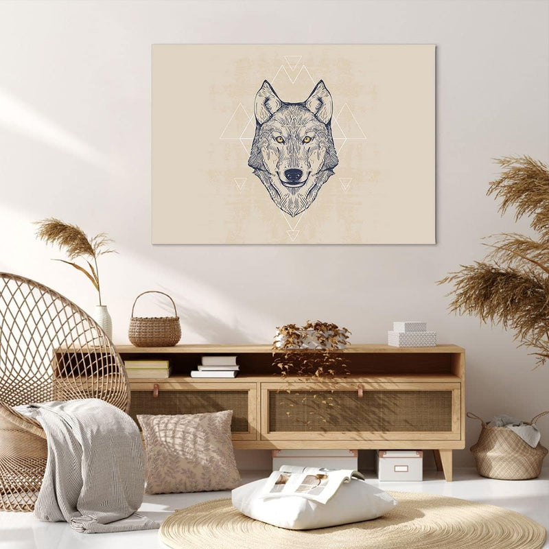 Bilder auf Leinwand 100x70cm Leinwandbild Husky Hund Portrait Plakat Gross Wanddeko Bild Schlafzimme