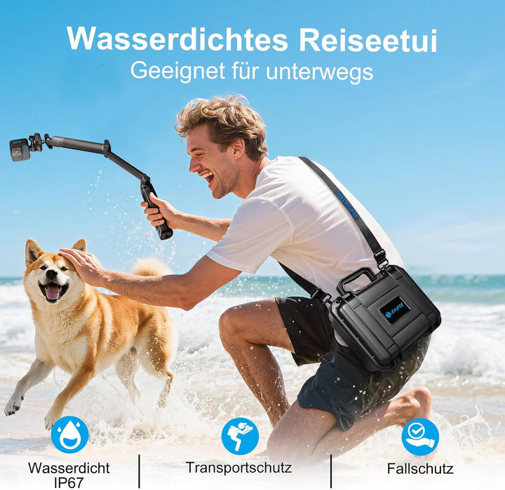LEKUFEE Tragbare wasserdichte Tragetasche für Gopro Hero 12/11/10/9/8/GoProMedia Mod/GoPro Volta/Cre