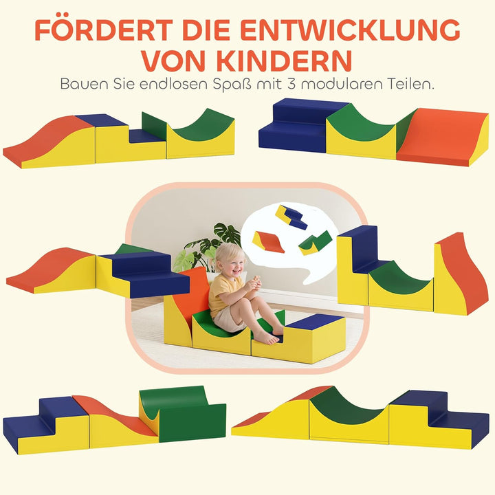 AIYAPLAY Schaumstoff Bausteine Kinder 3 Stück Klettern Softbausteine Bausteinset Grossbausteine Baby