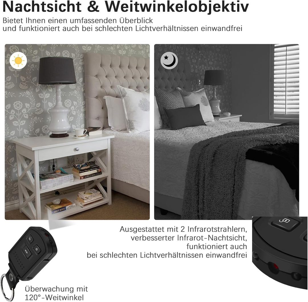 1080P Mini Kamera Überwachungskamera Aussen mit 450mAh Akku | Mini Überwachungskamera Aussen mit Vid