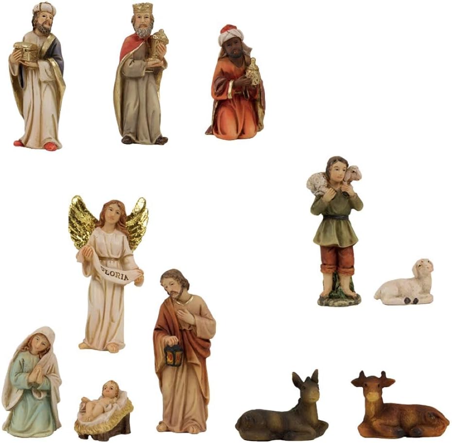 FADEDA 11x Krippenfiguren/Höhe:8 cm/handbemalt/detailgetreue Krippen Figuren - Weihnachten Tisch Dek