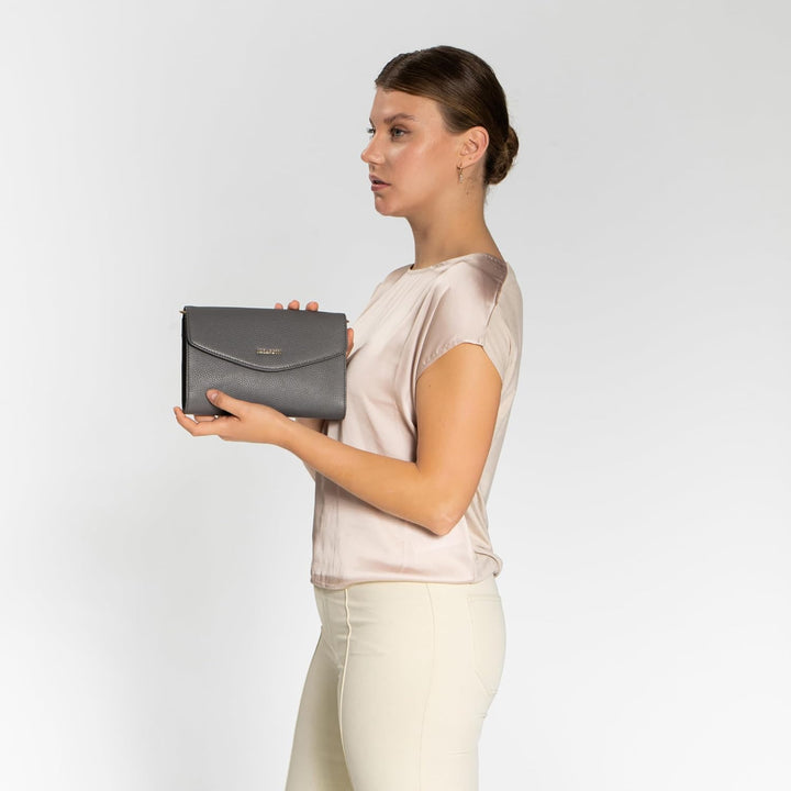 Lazarotti Bologna Leder Handtasche Damen | abnehm- & längenverstellbarer Schulterriemen | mittelgros