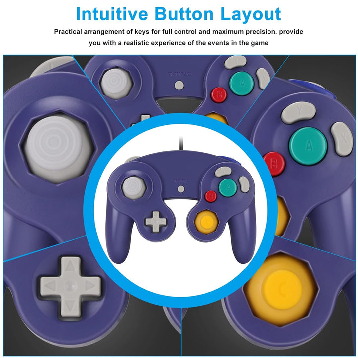 Yideng Gamecube Controller, 2er-Pack Classic Wired Gamecube-Controller Vibration Gamepad, Kompatibel