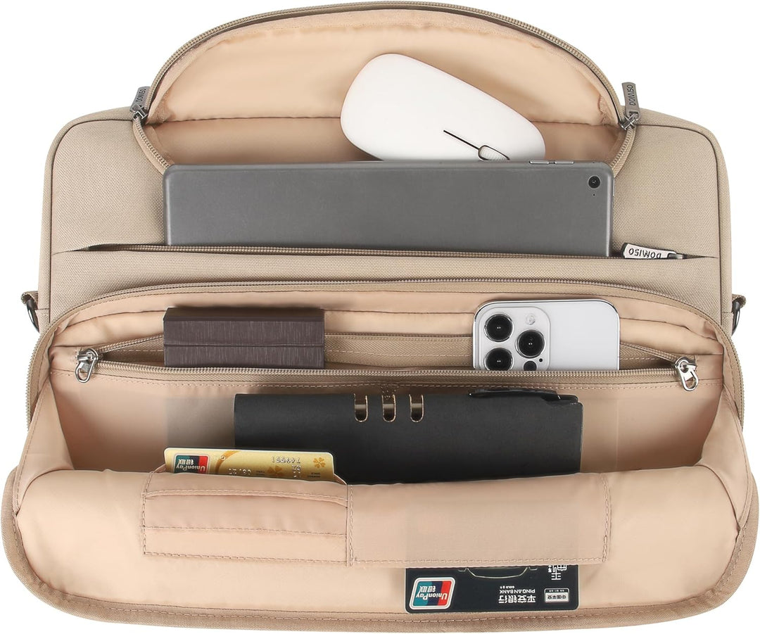 DOMISO Laptoptasche 15-15,6 Zoll Wasserdicht Laptop Tasche Aktentasche Schultertasche Notebooktasche