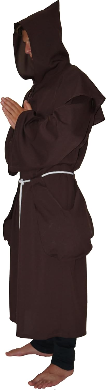 MAYLYNN 14109 - Kostüm Mönch Herren Mönchskutte Mittelalter 3-teilig braun, Grösse:S S Braun, S Brau