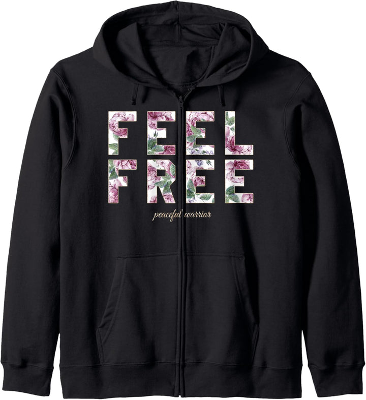 Trendy Floral Feel Free Kapuzenjacke