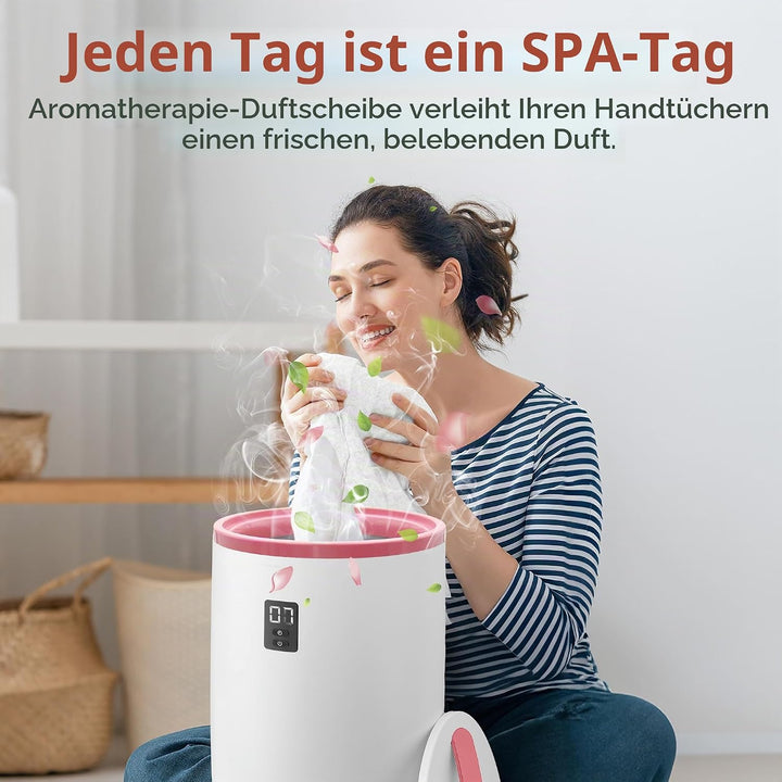 SereneLife Handtuchhalter Stehend Rosa – Elektrischer Handtuchwärmer für 2 Handtücher Energiesparend