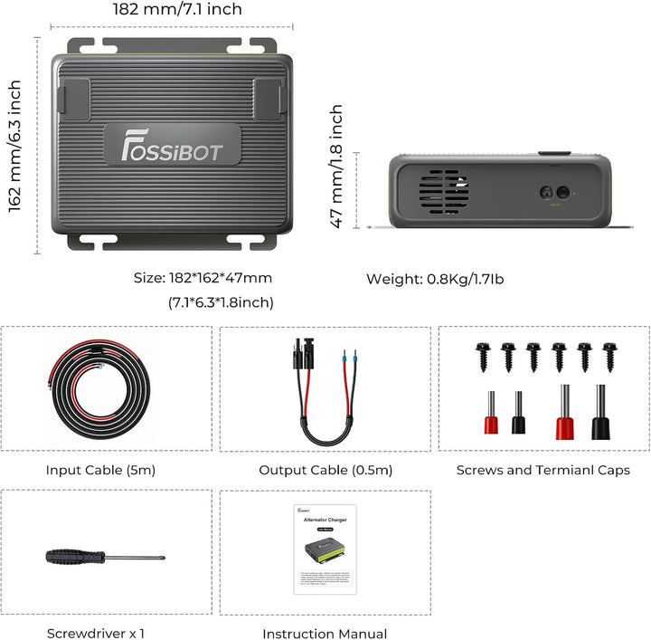 FOSSiBOT FAC580 580W Batterieladegerät, schnelles DC-DC-Ladegerät für 99% Tragbare Powerstation, 6×s