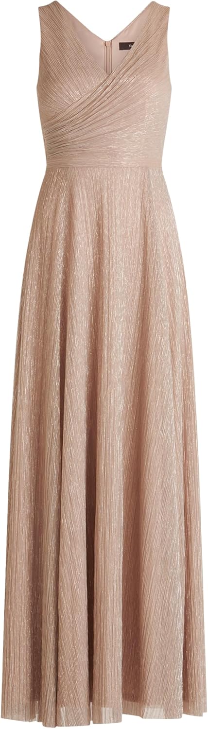 Vera Mont Damen Abendkleid mit Plissee 36 Cream/White, 36 Cream/White