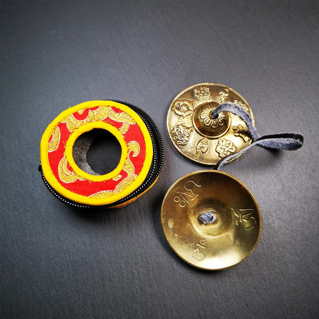 Gandhanra Tibetan Tingsha Glocke mit schönem Fall, für Klangheilung, Yoga, Meditation, Achtsamkeit -