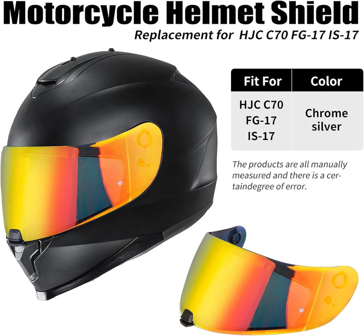 Helm Visier für C70 FG-17 IS-17,Motorradhelm Visier,Motorrad Windschutz Helm Objektiv Visier Vollges