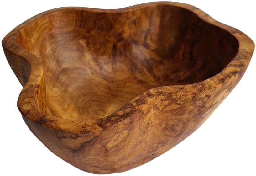 Windalf Rustikale Snack Holzschale AMELIE Ø 28 cm Nussschale Deko-Schale Schmuckschale Wurzelholz
