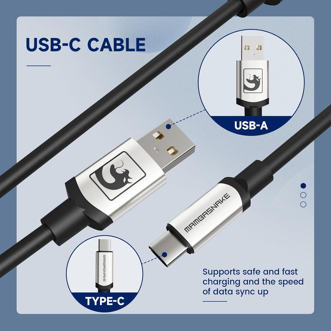 MAMBASNAKE C01 Spiral Tastaturkabel, Pro Custom Coiled USB C Kabel für Mechanische Tastatur, Typ C a