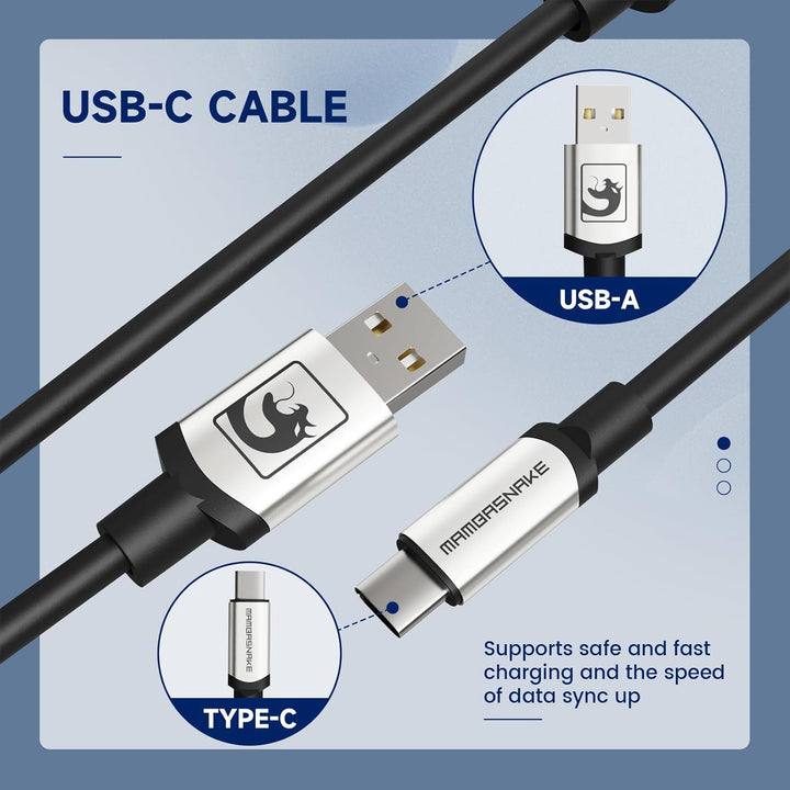 MAMBASNAKE C01 Spiral Tastaturkabel, Pro Custom Coiled USB C Kabel für Mechanische Tastatur, Typ C a