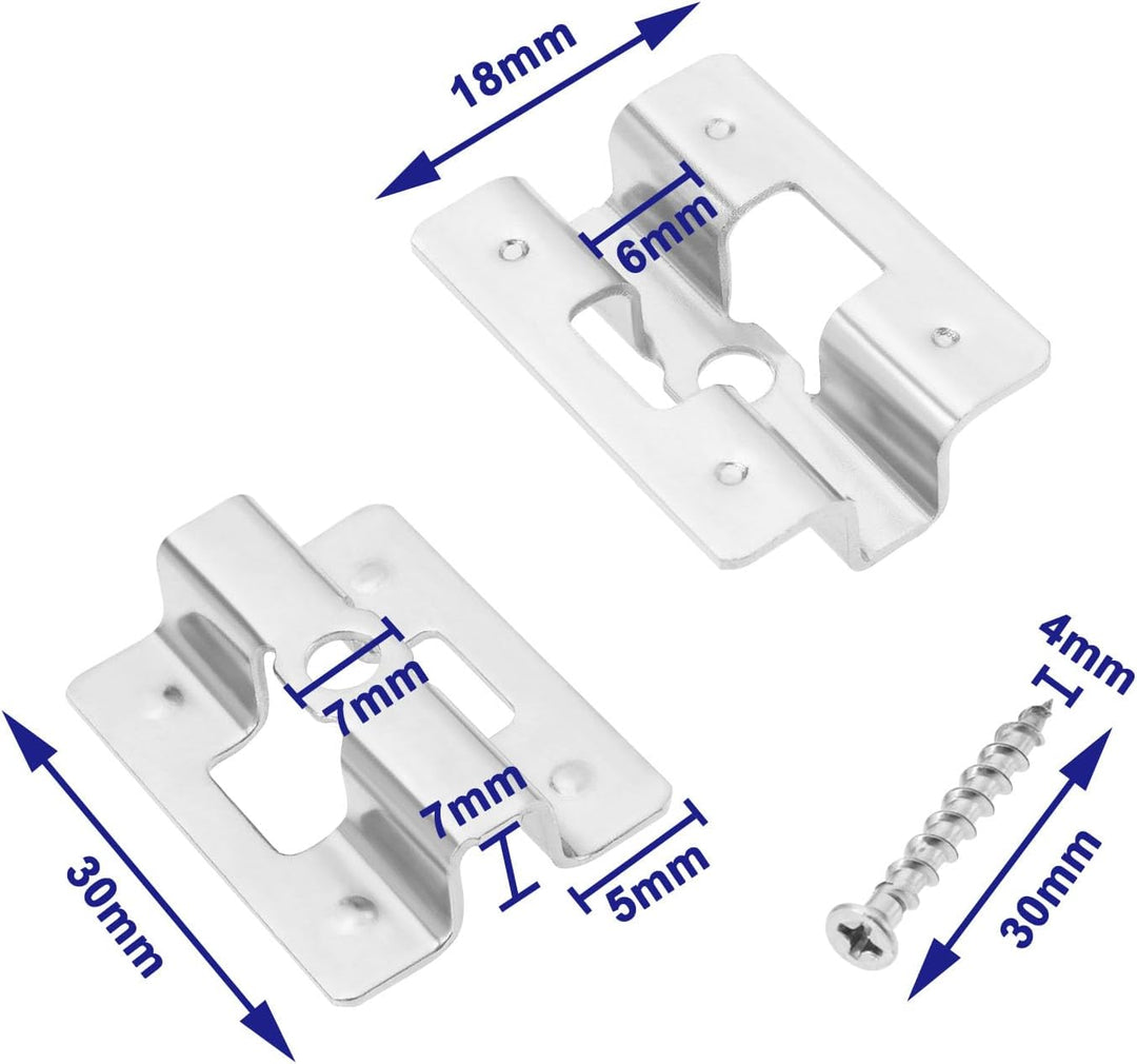 100 Stück Edelstahl-Terrassen-Clips aus Verbundwerkstoff, versteckte Befestigungs-Clips mit 100 Schr