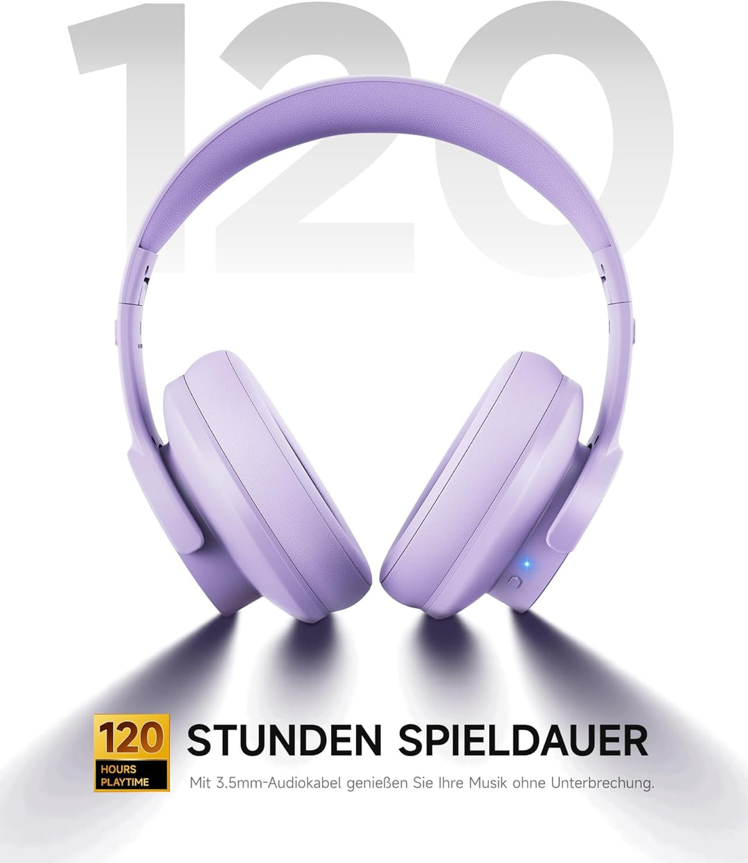 Picun B8 Kopfhörer, kabellos, Bluetooth, 120H Bluetooth-Kopfhörer über Ohr mit 3EQ-Musikmodi, Freisp