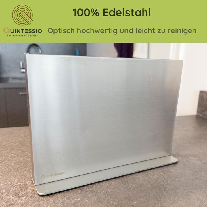 QUINTESSIO Messerblock magnetisch ohne Messer - Beidseitiger Messerhalter magnetisch aus Edelstahl -