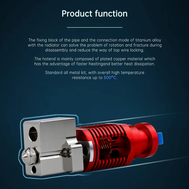 Upgrade bis zu 500 ℃ Red Lizard K1 Volcano All Metal Hotend High Flow Plated Copper Bimetal Heatbrea