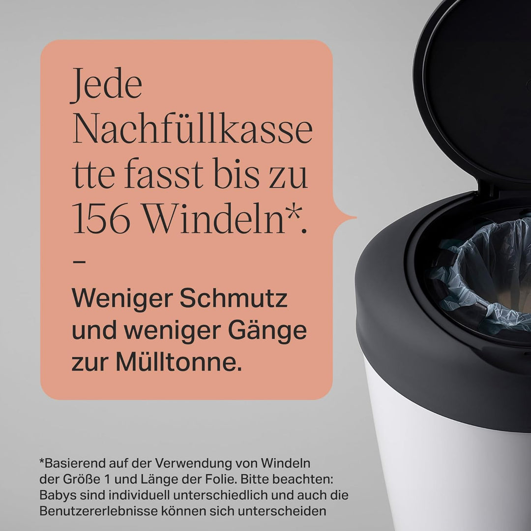 Tommee Tippee Nachfüllkassetten für Simplee Sangenic Windeleimer, Antibakterieller Schutz, 6er-Pack
