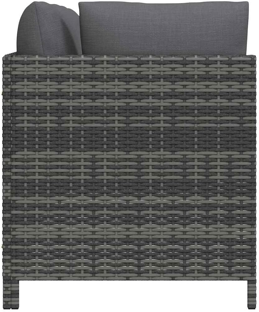 vidaXL Gartensofa 4-Sitzer mit Kissen Mittelsofa Ecksofa Sofa Lounge Gartenset Gartenmöbel Garten Ga