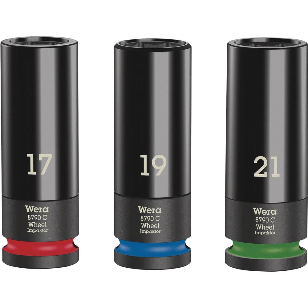 Wera 05004595001 Wheel Impaktor C Set 1, Steckschlüsseleinsatz-Satz, 1/2"-Antrieb, 3-teilig
