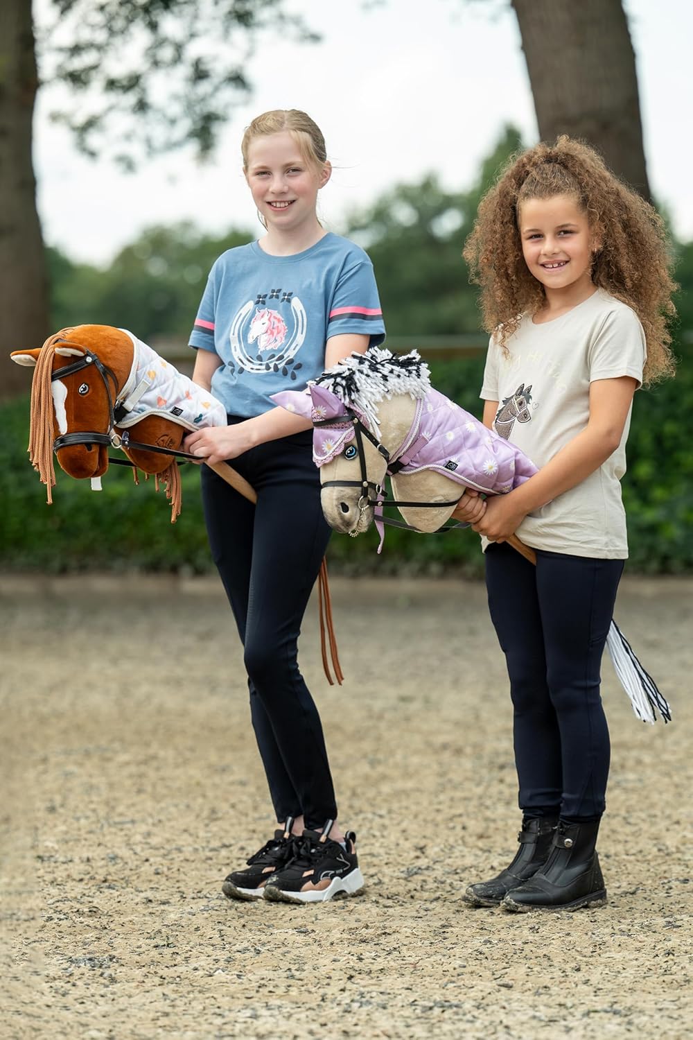 HKM - Hobby Horse Premium, Buckskin mit Halfter, Schweif & abschraubbarem Stock, Steckenpferd für Ki