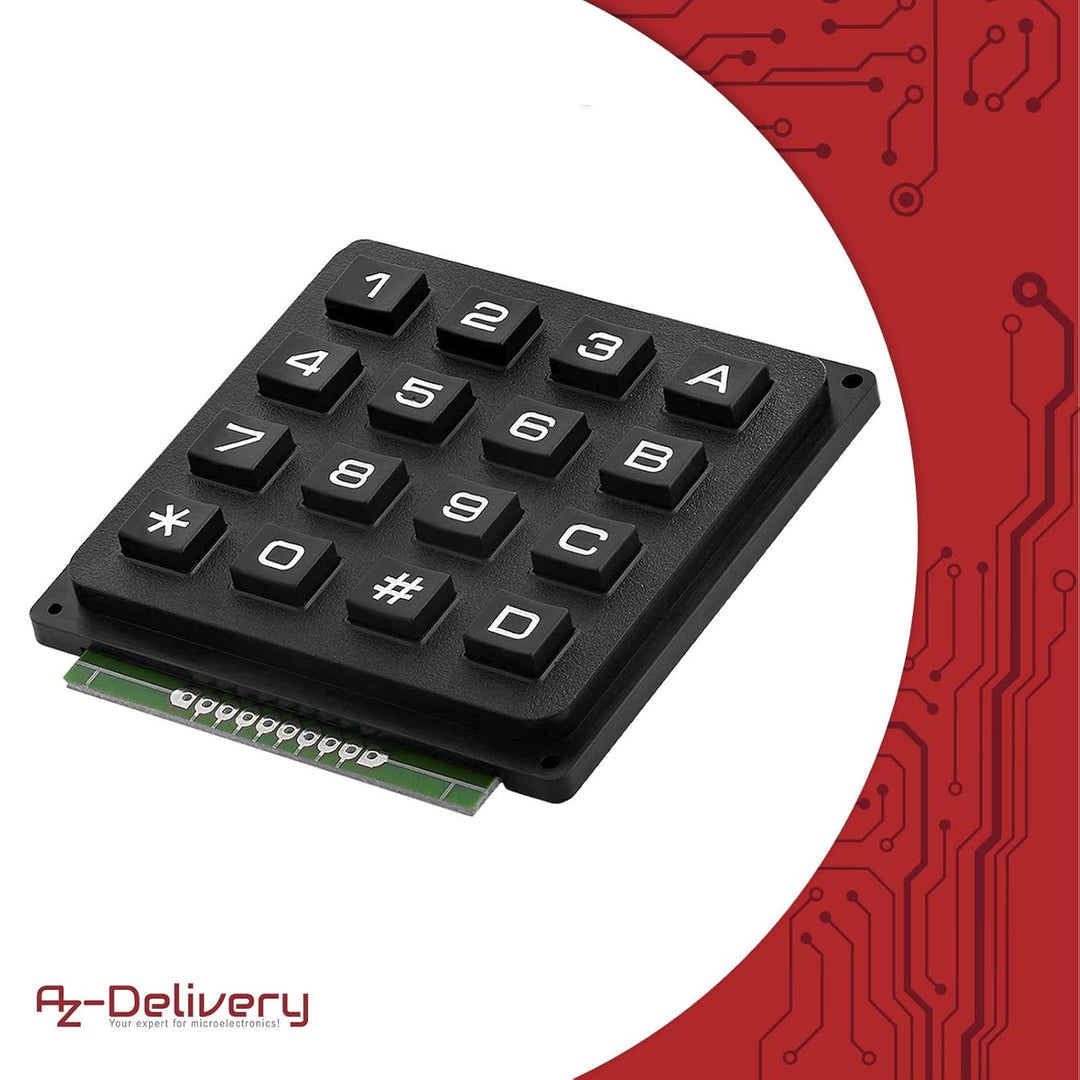 AZDelivery 5 x 4x4 Matrix Keypad Tastatur kompatibel mit Arduino und Raspberry Pi inklusive eBook!,