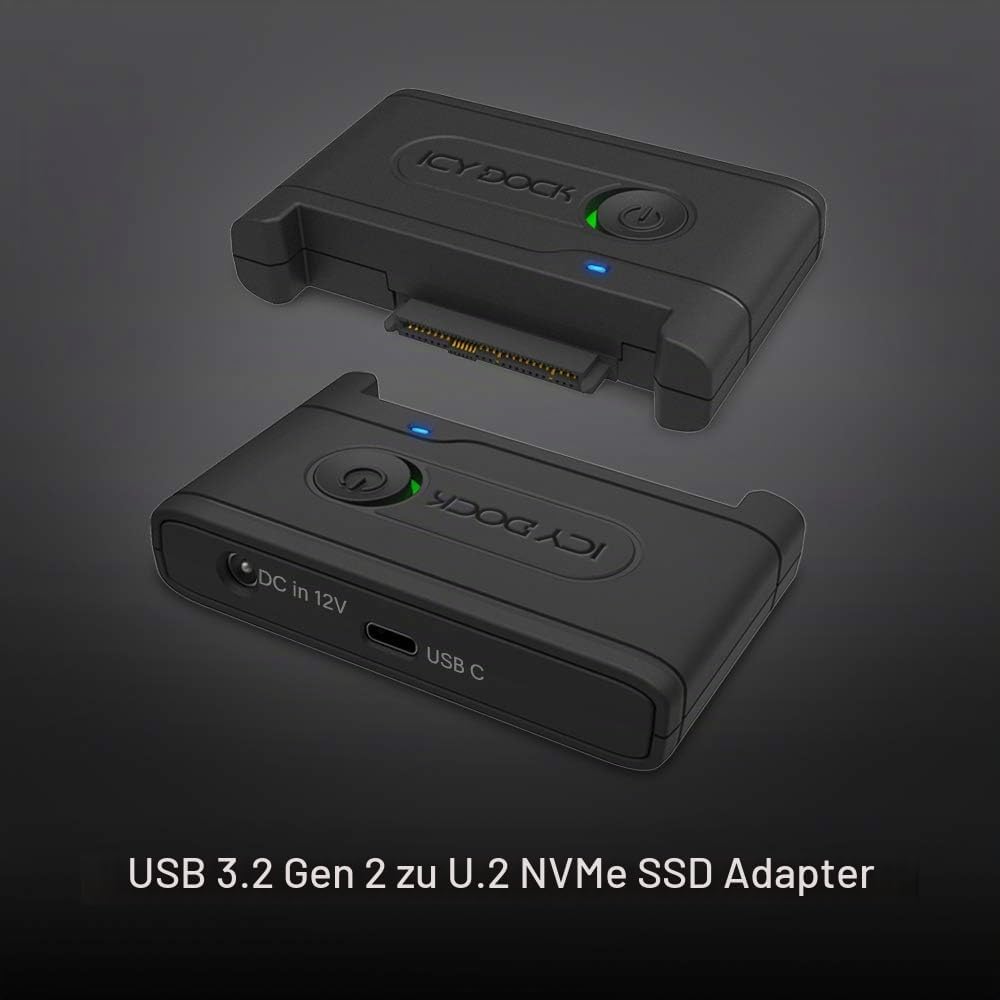 ICY DOCK EZ-Adapter Ex MB931U-1VB - 1x 2,5" U.2 NVMe SSD zu USB 3.2 Gen2 externer Adapter 10Gbps sch