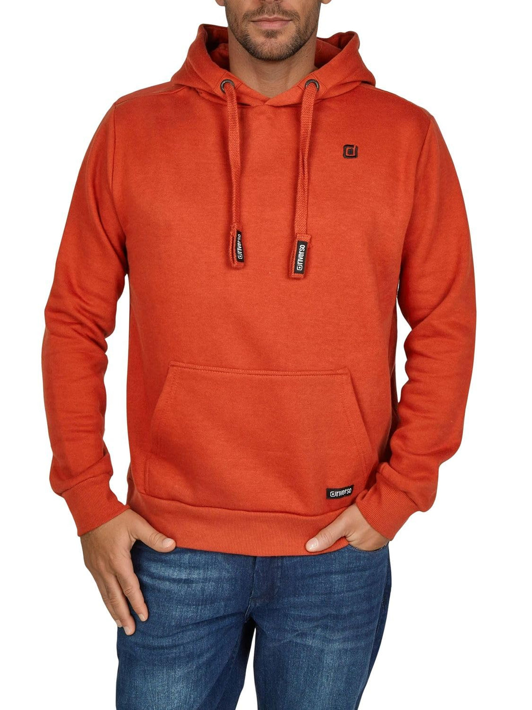 riverso Hoodie Herren Regular Fit RIVLinus Kapuzenpullover Pullover Sweatshirt Streetwear Grau Braun