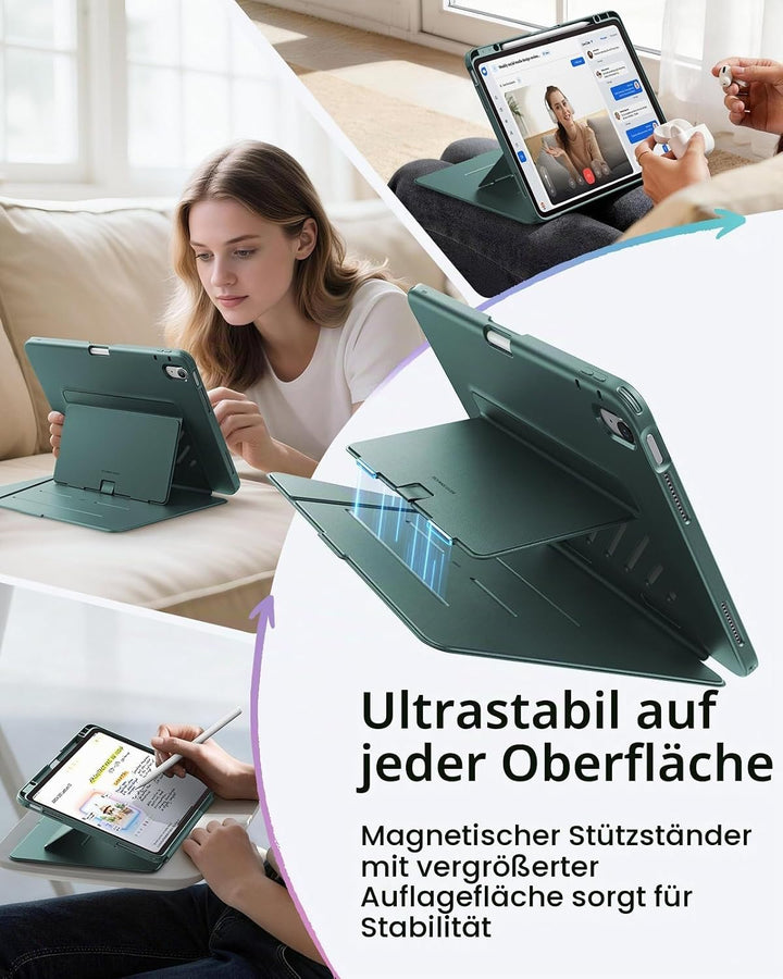 ESR Hülle für iPad Air 13 Zoll (2026/2025/2024) M4/M3/M2, Vertikale Stand, Mehrere Standwinkel, Ultr