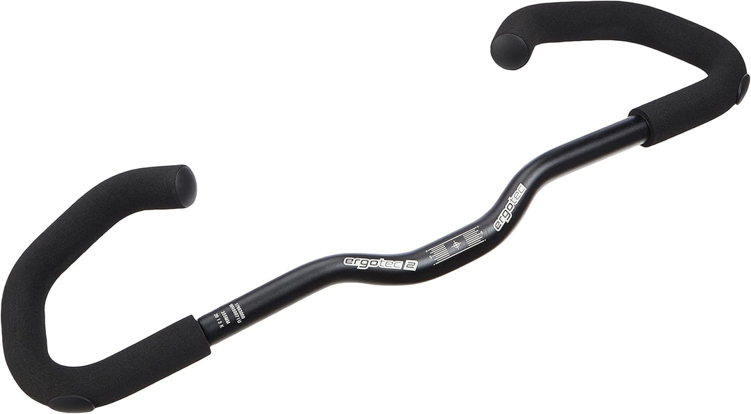 ergotec Fahrradlenker Lenkerbügel AHS-Basic Comfort 25.4 / Aluminium AL6061-T6 Schwarz, Schwarz