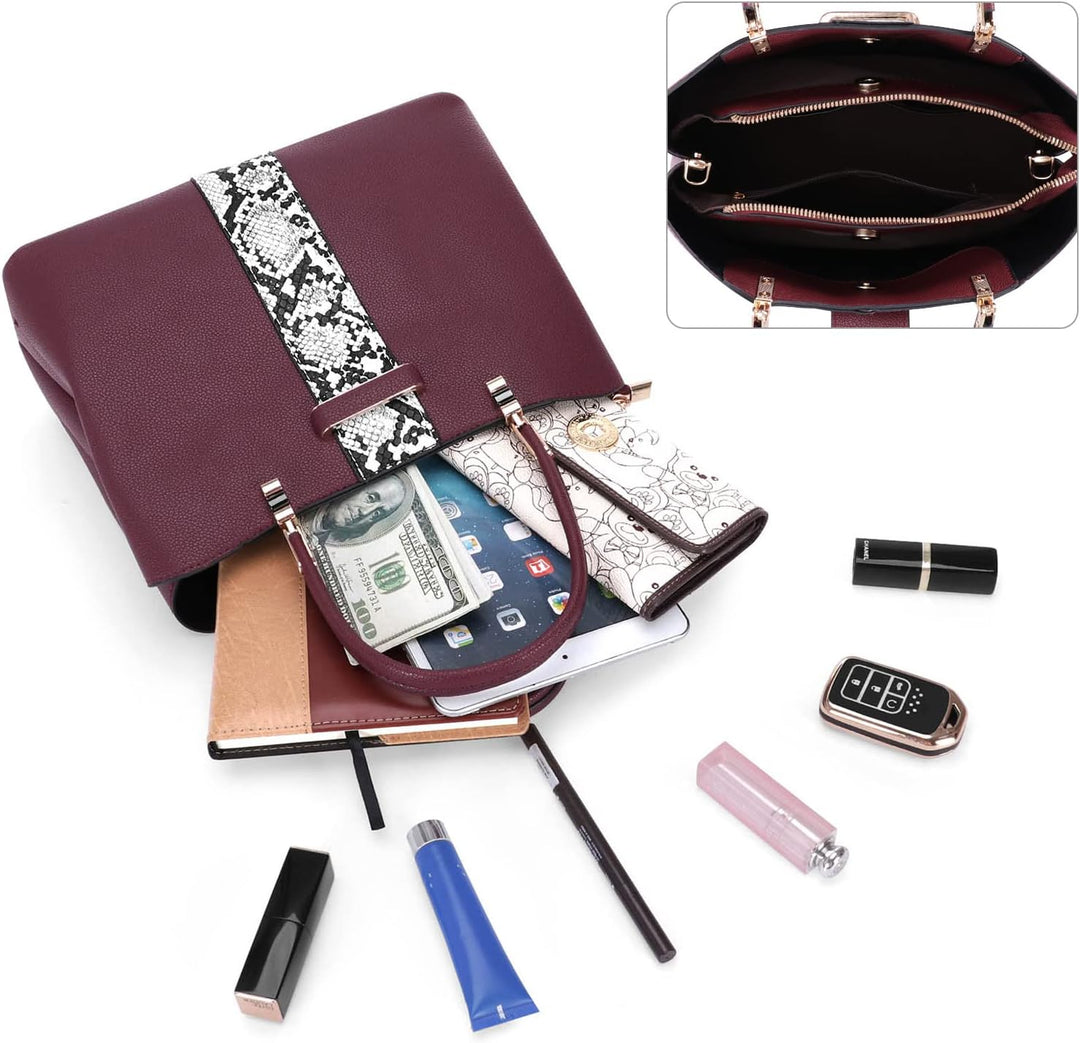 HAWEE Elegante Damen Handtasche Mittelgrosse Crossbody Henkeltasche PU Leder Shopper Umhängetasche F