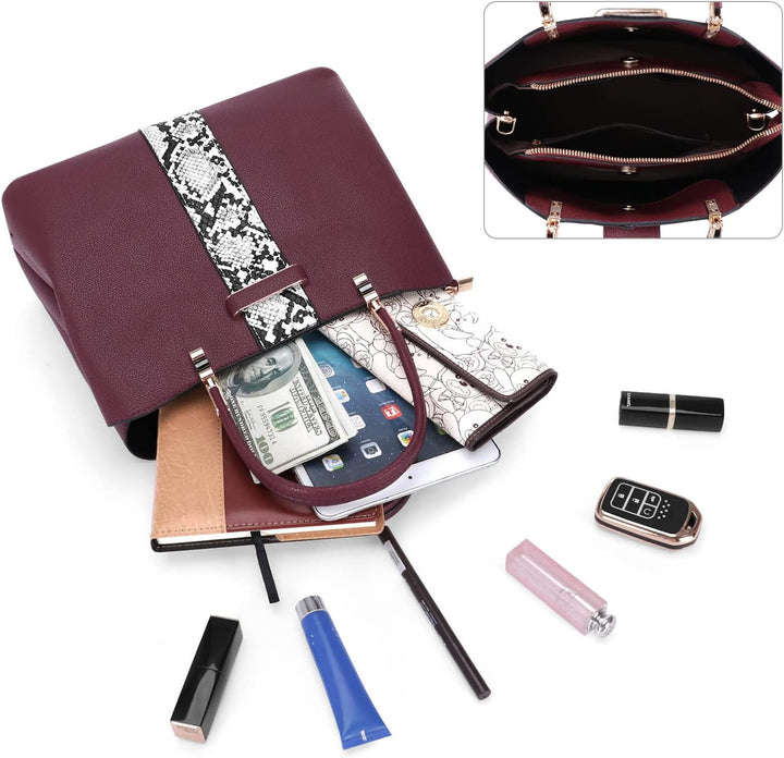 HAWEE Elegante Damen Handtasche Mittelgrosse Crossbody Henkeltasche PU Leder Shopper Umhängetasche F