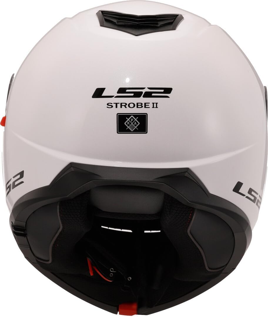 LS2, Casque modulable Moto Strobe II Gloss White, XXL BLANC XXL, BLANC XXL